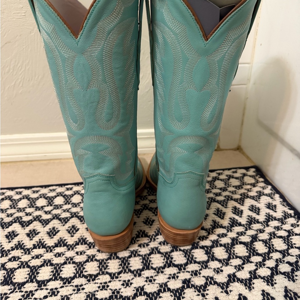 Lucchese 1883 6.5 Women's Turquoise Western Cowboy Boots - Picture 4 of 7